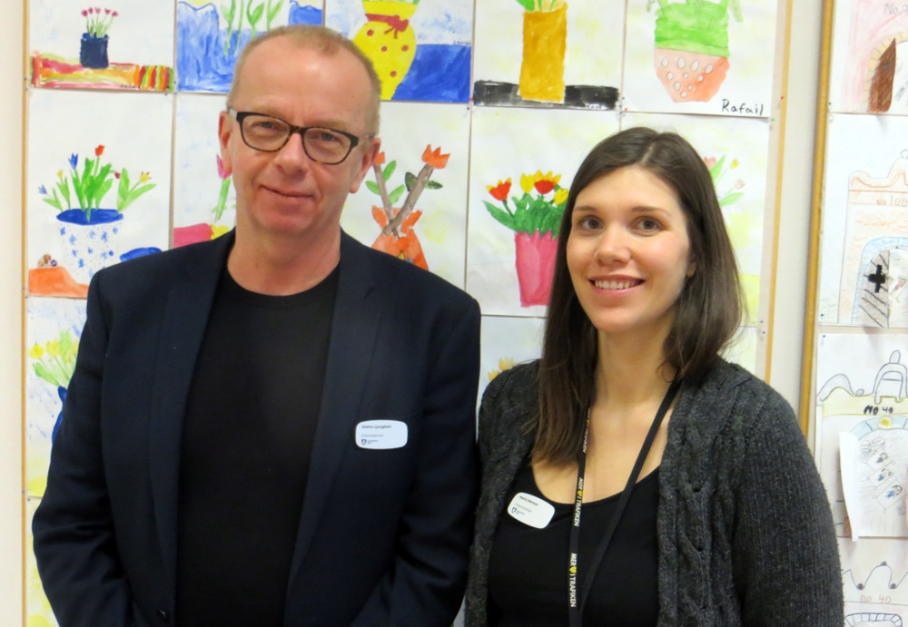 Stefan Ljungdahl och Maria Nerman på Enbacksskolan i Tensta.