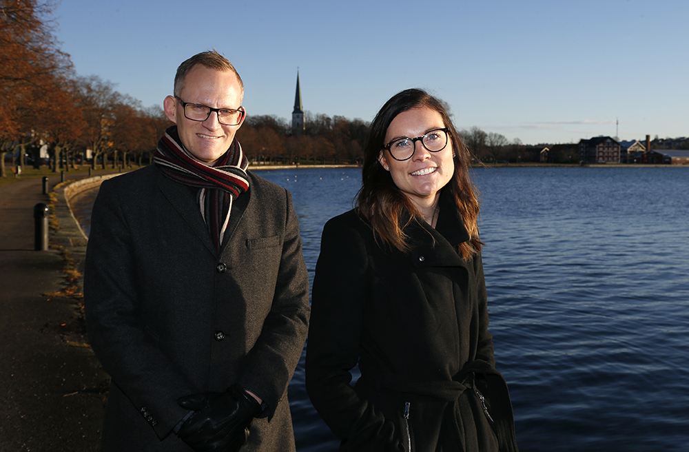 Andreas Müller, rektor och Susanna Asknert förstelärare på Norra skolan i Motala. Foto: Åke Karlsson